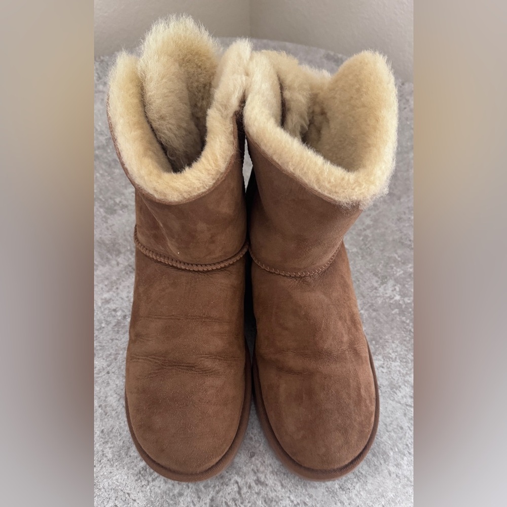 UGG Chestnut Suede Shearling Ankle Boots
